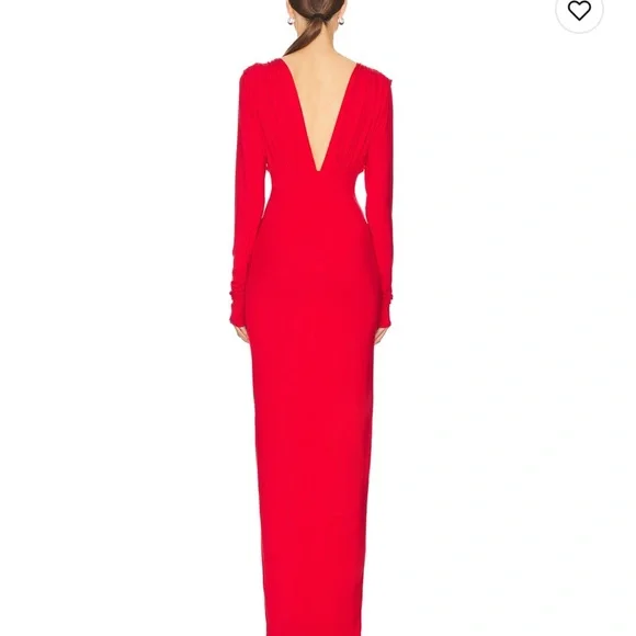 Helsa jersey deep v maxi dress in chile - Picture 2 of 3